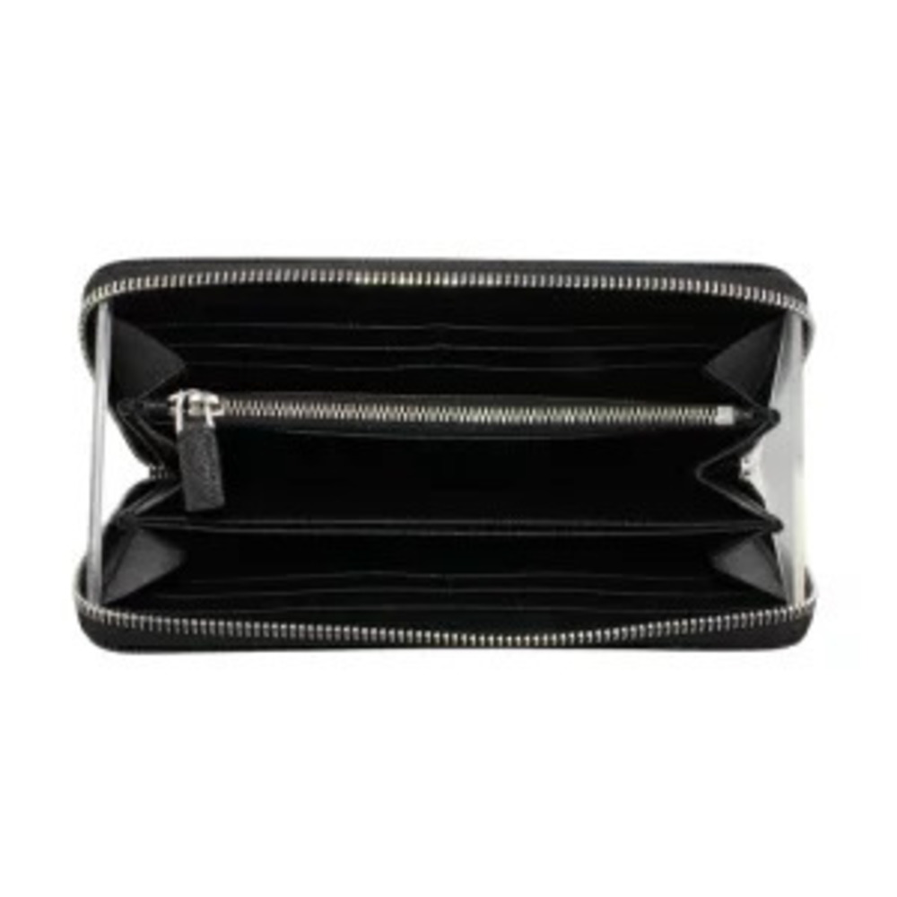 Prada Long Wallet Saffiano Leather Triangle Black  Nero Black - Picture 3 of 7
